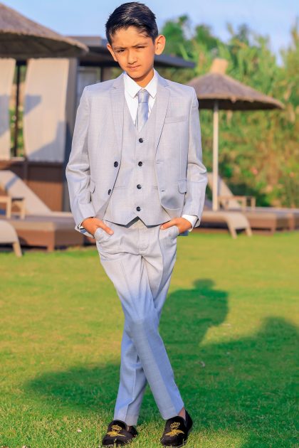 Boys Light Blue Suit 5 Piece