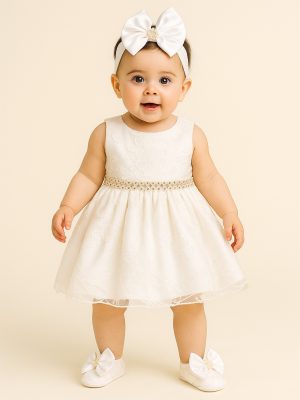 Clara Embroidered Ivory Dress