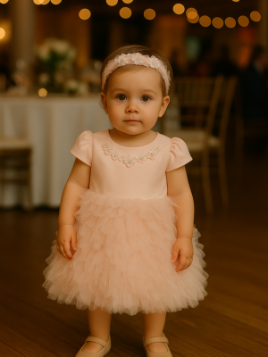 Girls Pink Ruffle Dress